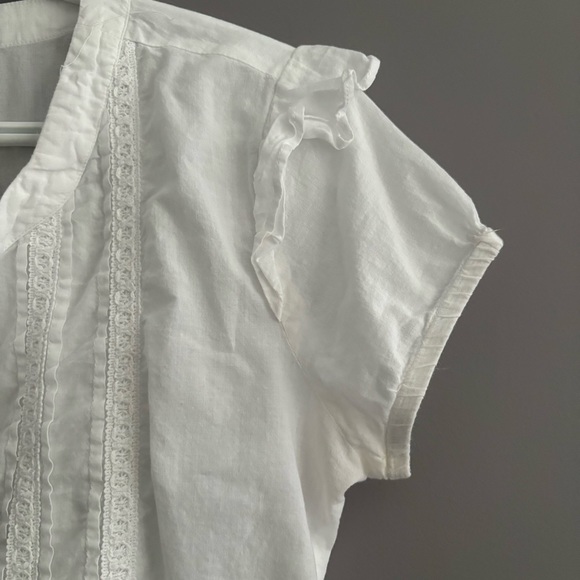 SPY C Sweet Temptation Large White Cotton Short Sleeve Blouse - Picture 4 of 8